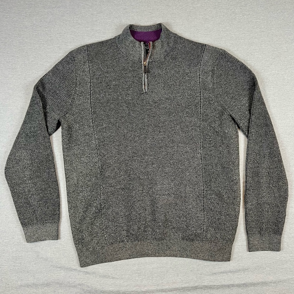 Ted Baker Charcoal Zip-Up Sweater